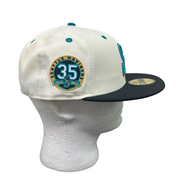 Exclusive Hat Club "Tropics" Seattle Mariners New Era 59Fifty 2 Tone Aqua 7 1/2 - Picture 4 of 5